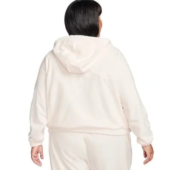 Nike Therma-FIT One Women's Oversized Full-Zip Fleece Hoodie (Plus) Ivory NWT - Picture 2 of 12